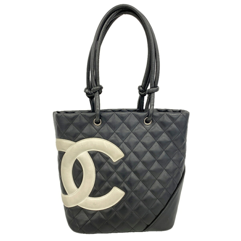 Chanel Cambon Lambskin Tote Bag, Black, Women's